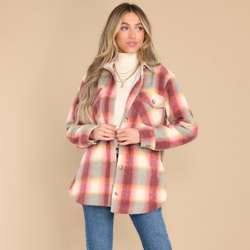 Thread & Supply Chandler Sunset Plaid Shacket Size Small - Picture 2 of 9